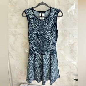 BCBGMaxAzria Blue Patterned Mini Dress